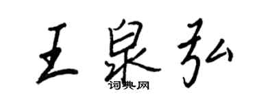 王正良王泉弘行書個性簽名怎么寫