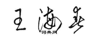 駱恆光王海春草書個性簽名怎么寫