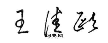 駱恆光王佳歐草書個性簽名怎么寫