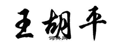 胡問遂王胡平行書個性簽名怎么寫