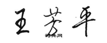 駱恆光王芳平行書個性簽名怎么寫