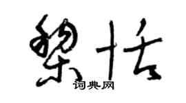 曾慶福黎恬草書個性簽名怎么寫