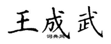 丁謙王成武楷書個性簽名怎么寫