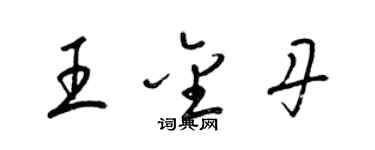 梁錦英王金丹草書個性簽名怎么寫