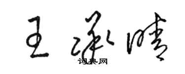 駱恆光王承晴草書個性簽名怎么寫
