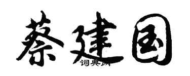 胡問遂蔡建國行書個性簽名怎么寫