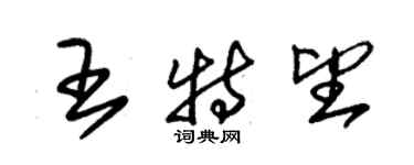 朱錫榮王特望草書個性簽名怎么寫