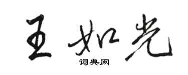 駱恆光王如光行書個性簽名怎么寫