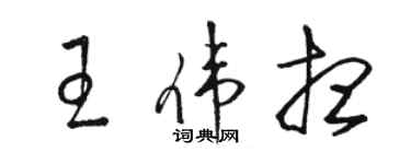 駱恆光王偉想草書個性簽名怎么寫