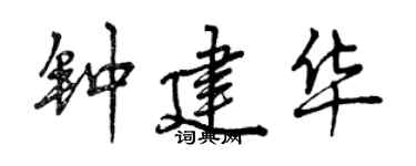 曾慶福鍾建華行書個性簽名怎么寫