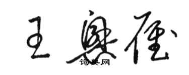 駱恆光王興雁草書個性簽名怎么寫