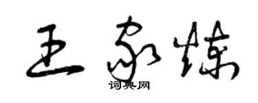 曾慶福王家煉草書個性簽名怎么寫