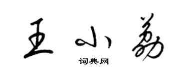 梁錦英王小荔草書個性簽名怎么寫