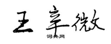 曾慶福王辛微行書個性簽名怎么寫