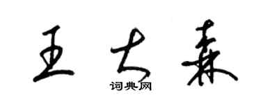 梁錦英王大森草書個性簽名怎么寫