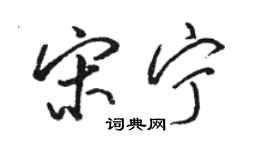 駱恆光宋寧行書個性簽名怎么寫