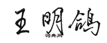 駱恆光王明鴿行書個性簽名怎么寫