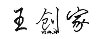 駱恆光王創家行書個性簽名怎么寫
