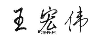 駱恆光王宏偉行書個性簽名怎么寫