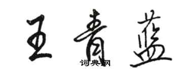 駱恆光王青藍行書個性簽名怎么寫