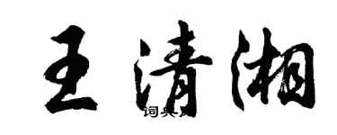 胡問遂王清湘行書個性簽名怎么寫