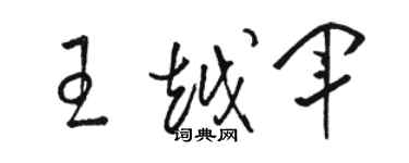 駱恆光王越軍草書個性簽名怎么寫