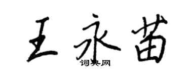 王正良王永苗行書個性簽名怎么寫