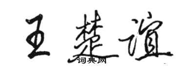 駱恆光王楚誼行書個性簽名怎么寫