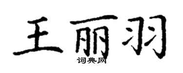 丁謙王麗羽楷書個性簽名怎么寫