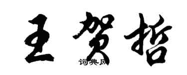 胡問遂王賀哲行書個性簽名怎么寫