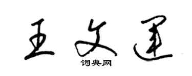 梁錦英王文運草書個性簽名怎么寫