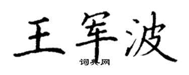 丁謙王軍波楷書個性簽名怎么寫