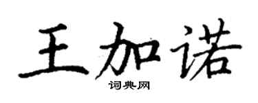 丁謙王加諾楷書個性簽名怎么寫