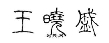 陳聲遠王曉盛篆書個性簽名怎么寫