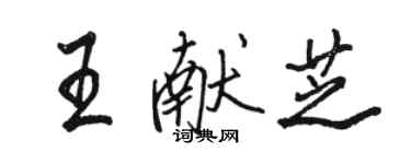 駱恆光王獻芝行書個性簽名怎么寫