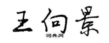 曾慶福王向景行書個性簽名怎么寫