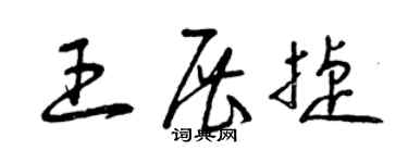 曾慶福王展捷草書個性簽名怎么寫