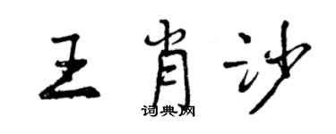 曾慶福王肖沙行書個性簽名怎么寫