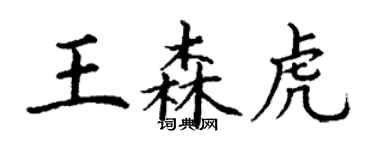 丁謙王森虎楷書個性簽名怎么寫