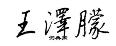 王正良王澤朦行書個性簽名怎么寫
