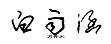 朱錫榮白雨涵草書個性簽名怎么寫