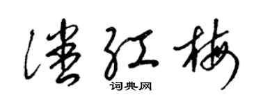 梁錦英潘紅梅草書個性簽名怎么寫