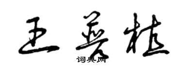 曾慶福王普植草書個性簽名怎么寫