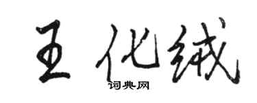 駱恆光王化絨行書個性簽名怎么寫