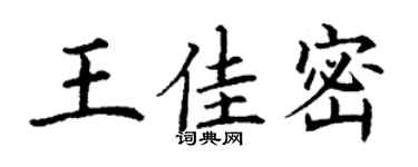 丁謙王佳密楷書個性簽名怎么寫