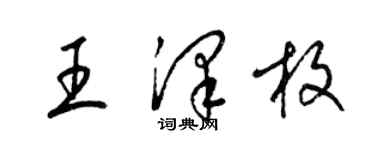 梁錦英王澤枚草書個性簽名怎么寫