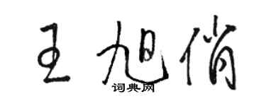 駱恆光王旭俏草書個性簽名怎么寫