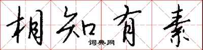 相知有素怎么寫好看
