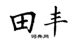 丁謙田豐楷書個性簽名怎么寫