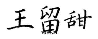 丁謙王留甜楷書個性簽名怎么寫